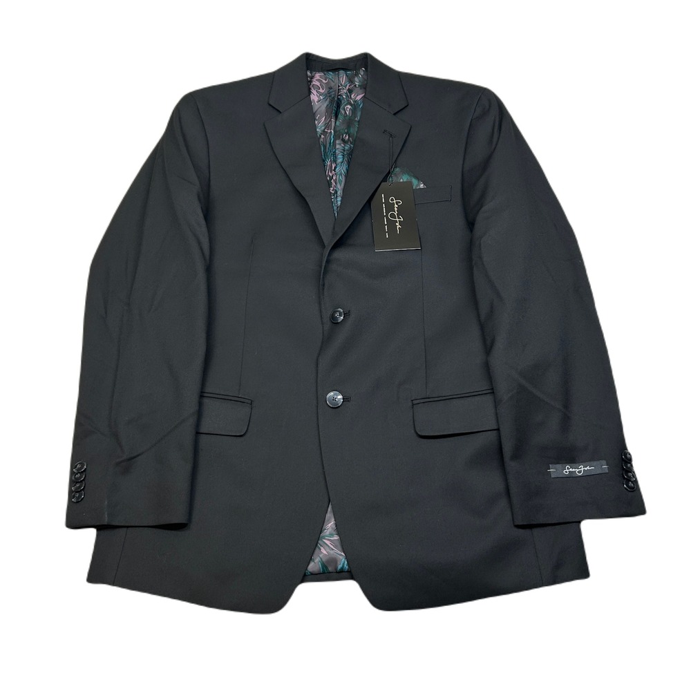 Sean John Black Solid Suit Jacket Mens 38R 38 Sport Coat Classic-Fit $360 NEW